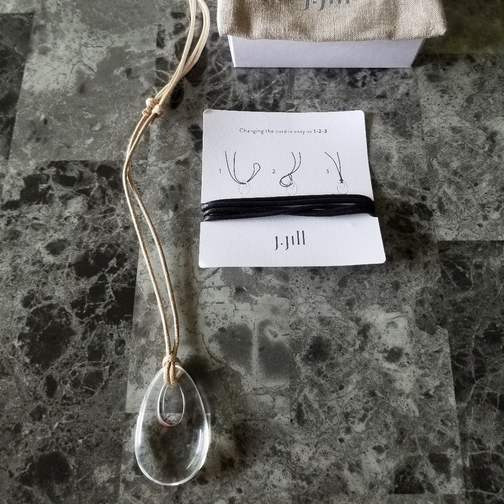 NEW J JILL Glass necklace pendant 2 cords